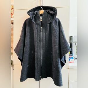Women’s Grey Wool Blend Poncho Jacket Oversize XS    S M L XL